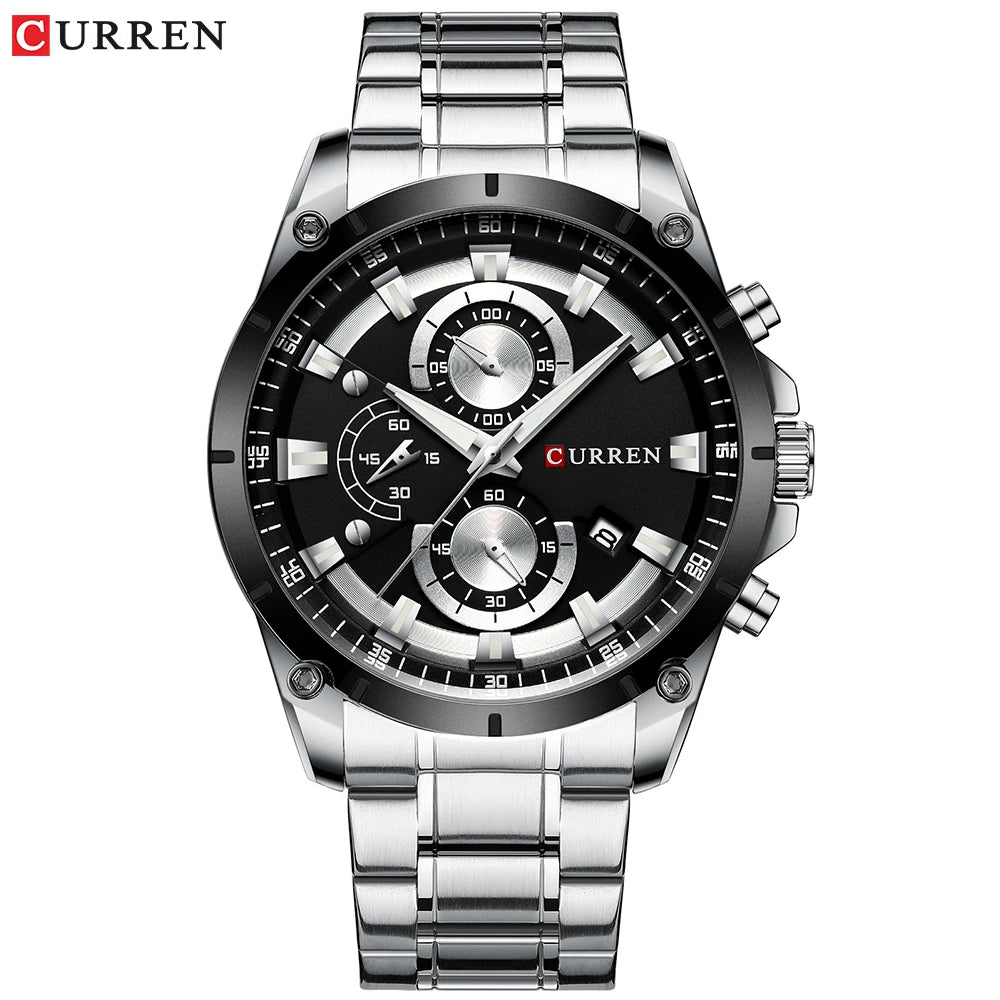 CURREN Mens Watches Fashion Top Brand Luxury Business Automatic Date Watch Men Casual Waterproof Watch Relogio Masculino+Box