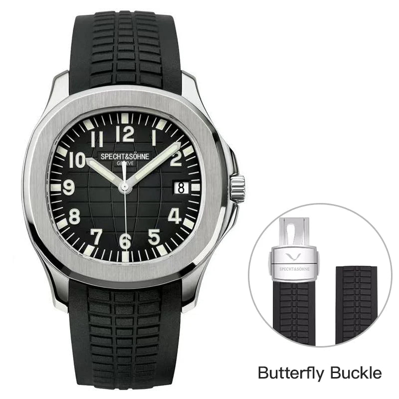 Specht&Sohne Brand Automatic Mechanical Watches Sports Wristwatches Green Sapphire Luminous 50M Waterproof Relogio Masculino