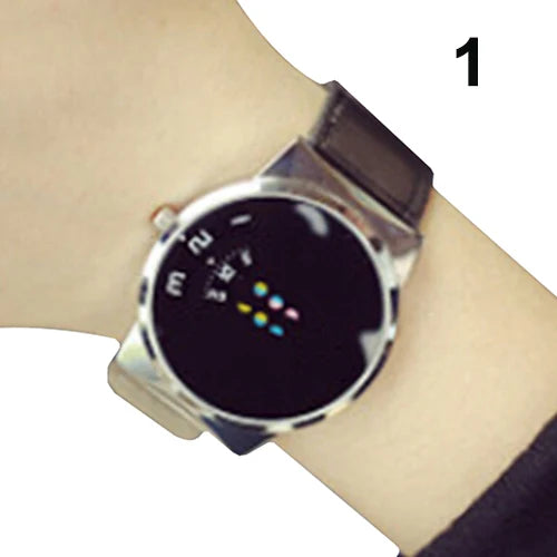 New Fashion Sport White Watches Men Ceative Dial Moveable Digital Watch Leather Band Quartz Wristwatches Men Relogio Masculino