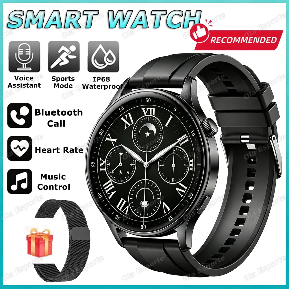2026 Men Smartwatch for Women Full Touch Screen Voice Call Fitness Tracker Smart Watch Waterporoof Sport Wristwatch Gift Ht30