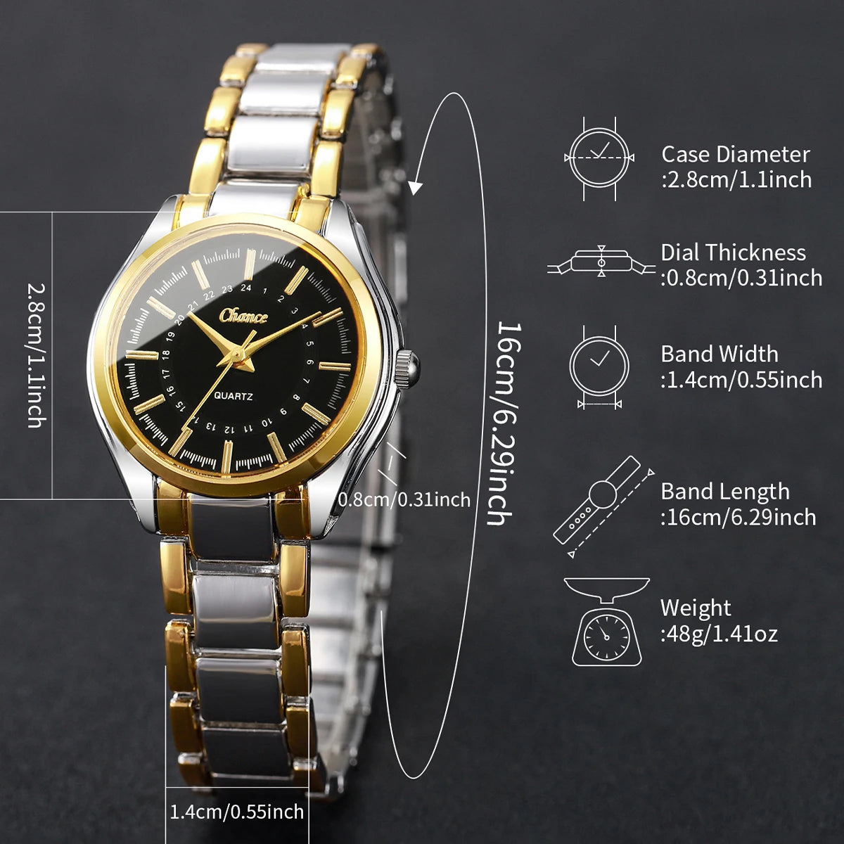 2PCS Fashion Couple Watches Luxury Men Business Watch Women Quartz Wristwatches Clock Gift(Without Box)