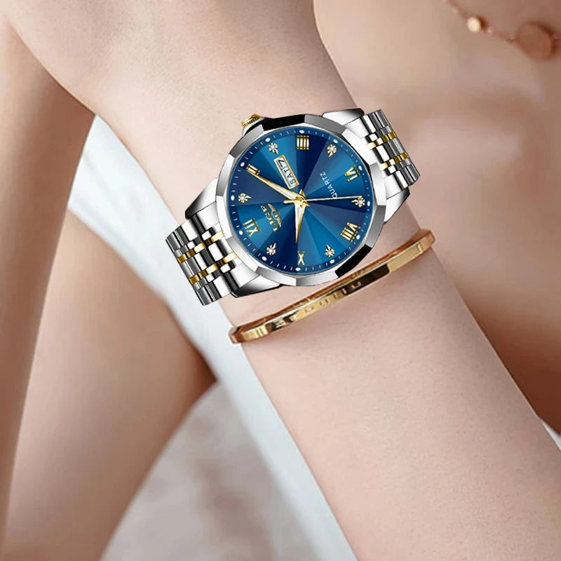 LIGE Top Brand New Fashion Women Watches Ladies Luxury Creative Steel Women Bracelet Watches Female Quartz Waterproof Watch Gift