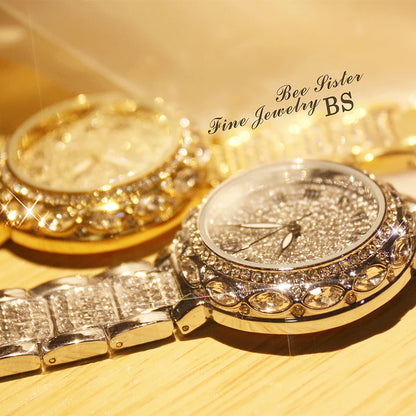Fashion Women Watches Stainless Steel Rhinestone Crystal Ladies Quartz Watch Women Dress Clock Dropshiping montre femme