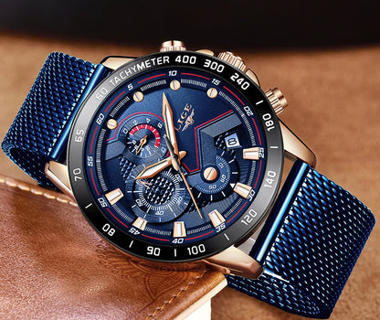 2025 New LIGE Fashion Mens Watches Stainless Steel Top Brand Luxury Sport Chronograph Quartz WithWatch For Men Relogio Masculino