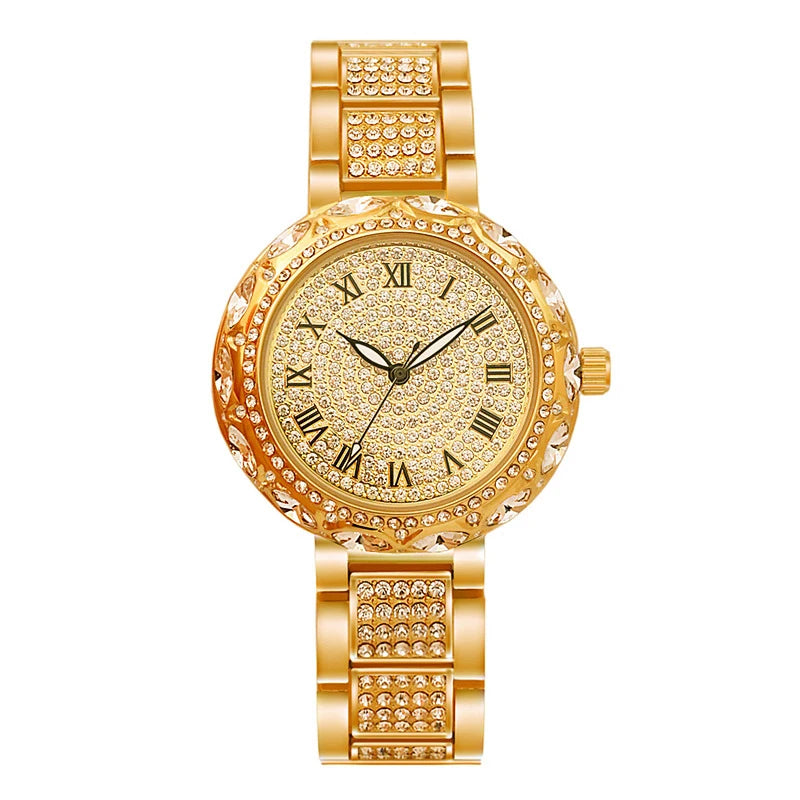 Fashion Women Watches Stainless Steel Rhinestone Crystal Ladies Quartz Watch Women Dress Clock Dropshiping montre femme