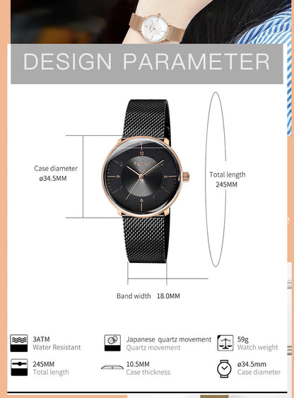 Fantor Brand Luxury Fashion Elegant Woman Watch relogio feminino Ladies Wrist Watch for Women