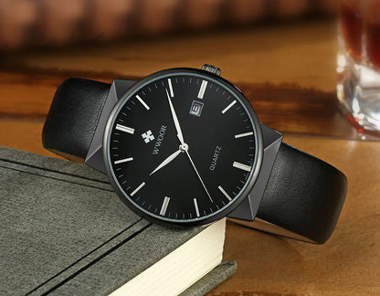 2022 Fashion Wwoor Top Brand Men Simple Slim Watches Luxury Gold Steel Mesh Ultra Thin Waterproof Date Wrist Watch Golden Clock