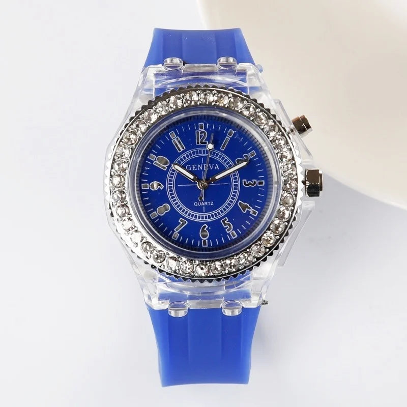 Luminous Fashion Colorful LED Glowing Watches For Men And Women Student Watches Fluorescent Quartz Watches