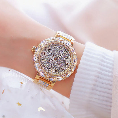 Fashion Women Watches Stainless Steel Rhinestone Crystal Ladies Quartz Watch Women Dress Clock Dropshiping montre femme