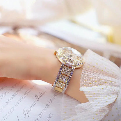 Fashion Women Watches Stainless Steel Rhinestone Crystal Ladies Quartz Watch Women Dress Clock Dropshiping montre femme