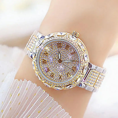 Fashion Women Watches Stainless Steel Rhinestone Crystal Ladies Quartz Watch Women Dress Clock Dropshiping montre femme