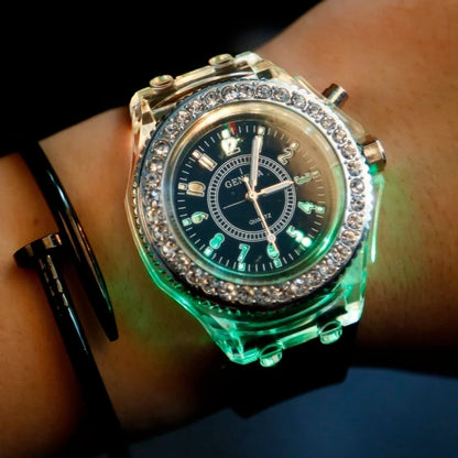 Luminous Fashion Colorful LED Glowing Watches For Men And Women Student Watches Fluorescent Quartz Watches