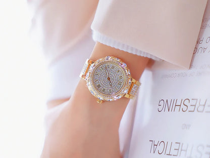 Fashion Women Watches Stainless Steel Rhinestone Crystal Ladies Quartz Watch Women Dress Clock Dropshiping montre femme