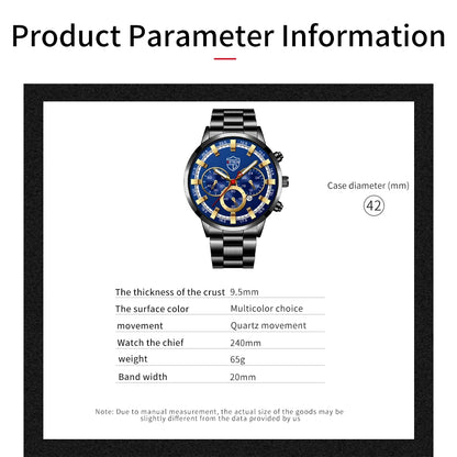 Fashion Mens Watches Luxury Men Sports Gold Stainless Steel Quartz Wrist Watch Man Business Casual Leather Watch часы мужские
