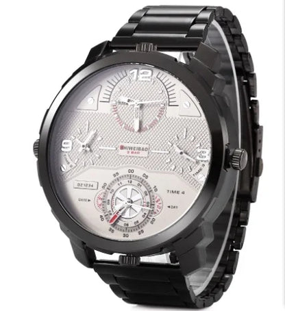 Shiweibao Watches Men Watch Luxury Brand Casual Quartz Wristwatches Full Steel Four Time Zones Military Relogio Masculino Clock