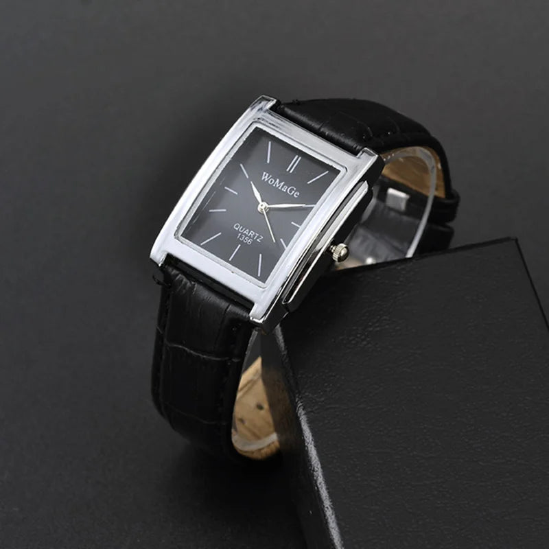 WoMaGe Women's Watches Top Brand Luxury Ladies Watch Women Watches Leather Strap Women's Rectangle Watch Clock Reloj Mujer