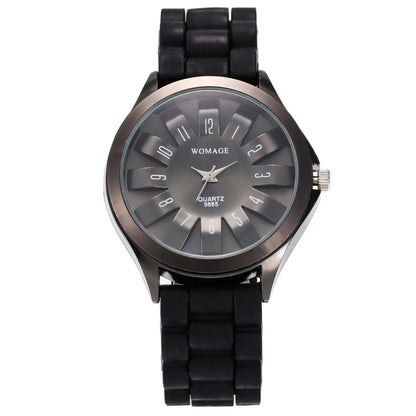 Fashion WOMAGE Women Dress Watches Top Luxury Brand Steel Floral Chrysanthemum Dial Lady Rubber Jelly Band Gift Relogio Feminino