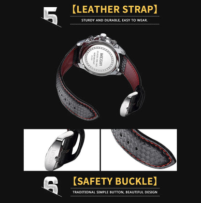 MEGIR Watches Men's Quartz Wrist Watches Top Brand Luxury Male Fashion Casual Luminous Waterproof Clock Leather Watch Hot 1010