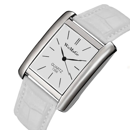 WoMaGe Women's Watches Top Brand Luxury Ladies Watch Women Watches Leather Strap Women's Rectangle Watch Clock Reloj Mujer
