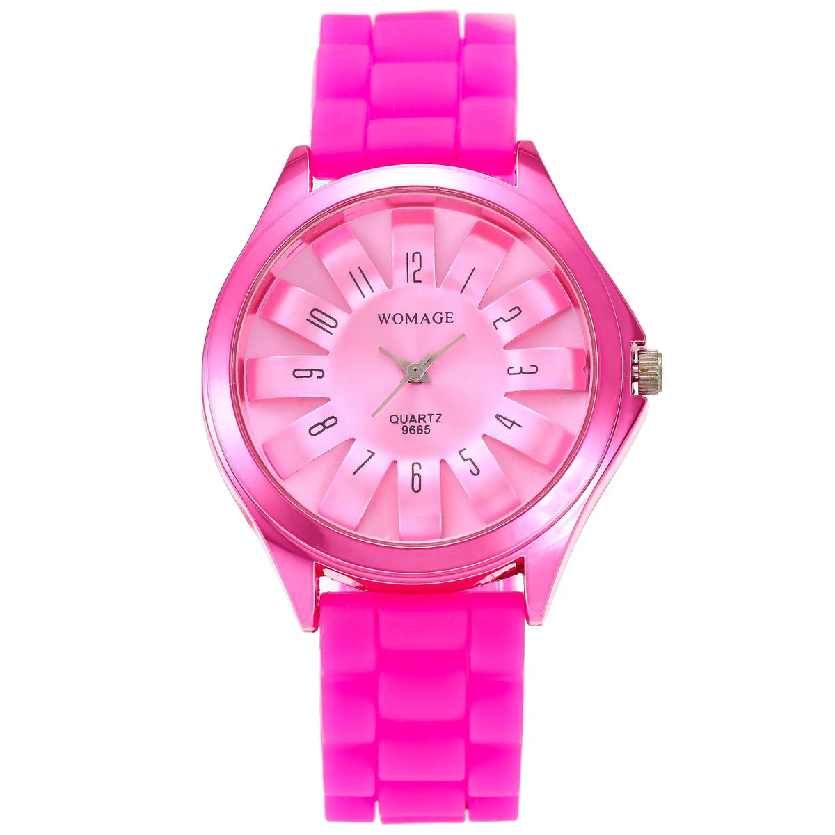 Fashion WOMAGE Women Dress Watches Top Luxury Brand Steel Floral Chrysanthemum Dial Lady Rubber Jelly Band Gift Relogio Feminino