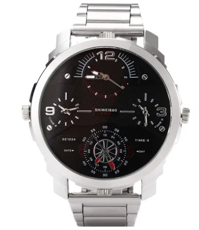 Shiweibao Watches Men Watch Luxury Brand Casual Quartz Wristwatches Full Steel Four Time Zones Military Relogio Masculino Clock
