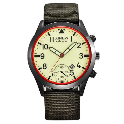 Fashion Men Watches XINEW Men Sport Watches Luminous Dial Quartz Wristwatches Cavans Band Watches mannen horloge reloj hombre
