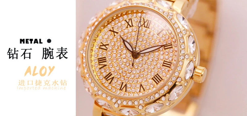 Fashion Women Watches Stainless Steel Rhinestone Crystal Ladies Quartz Watch Women Dress Clock Dropshiping montre femme