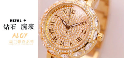 Fashion Women Watches Stainless Steel Rhinestone Crystal Ladies Quartz Watch Women Dress Clock Dropshiping montre femme