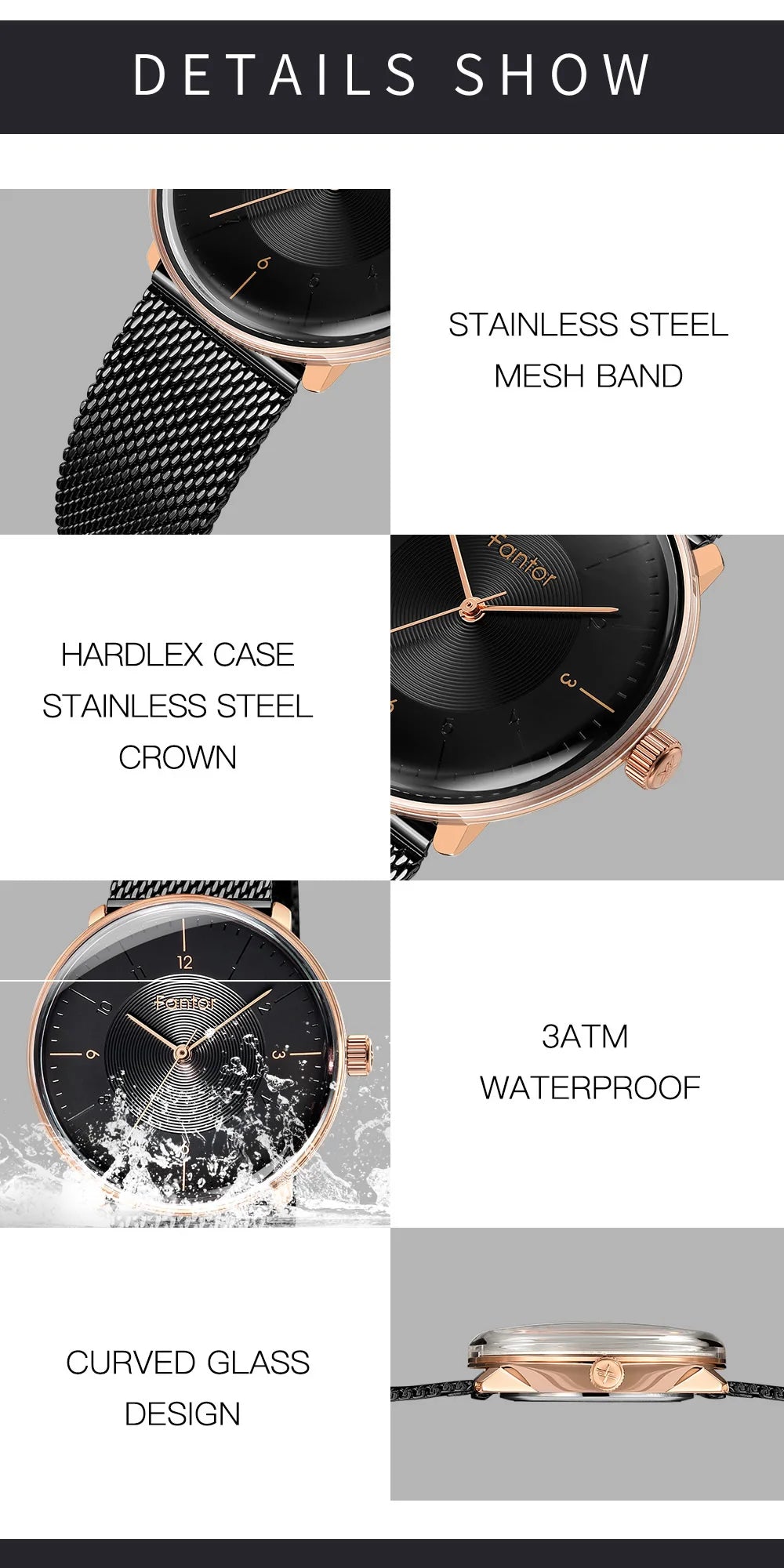 Fantor Brand Luxury Fashion Elegant Woman Watch relogio feminino Ladies Wrist Watch for Women