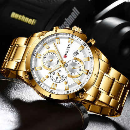 CURREN Mens Watches Fashion Top Brand Luxury Business Automatic Date Watch Men Casual Waterproof Watch Relogio Masculino+Box
