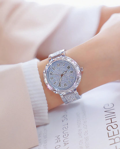 Fashion Women Watches Stainless Steel Rhinestone Crystal Ladies Quartz Watch Women Dress Clock Dropshiping montre femme