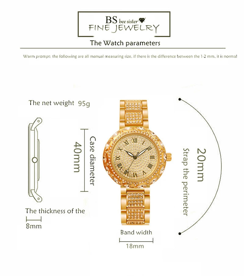 Fashion Women Watches Stainless Steel Rhinestone Crystal Ladies Quartz Watch Women Dress Clock Dropshiping montre femme