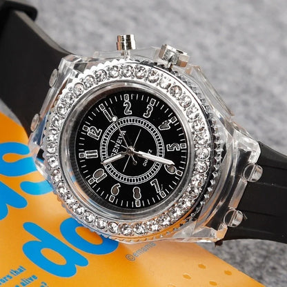 Luminous Fashion Colorful LED Glowing Watches For Men And Women Student Watches Fluorescent Quartz Watches