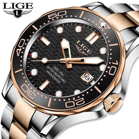 2026 Sport Wristwatch For Man LIGE Top Brand Stainless Steel Waterproof Clocks Men Watch Military Quartz WristWatch Montre Homme