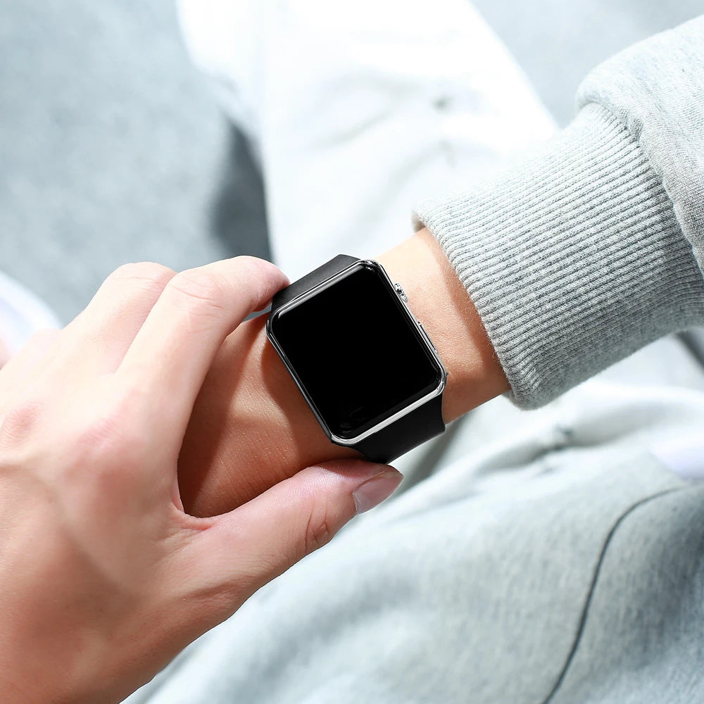 Digital Watches  Men For Women Electronic LED  Wristwatch  Fashion Casual Simple Silicone Female Clock