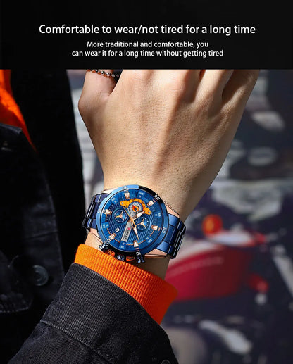 Watches For Men CURREN Man WristWatch Waterproof Chronograph Men Watch Military Top Brand Luxury StainlessSteel Sport Male Clock