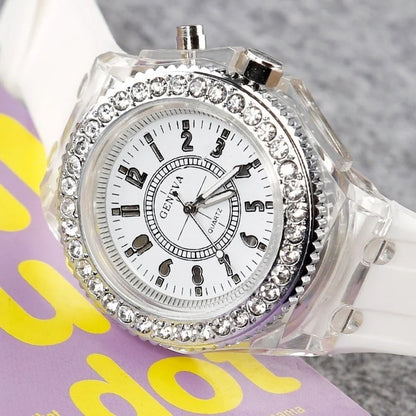 Luminous Fashion Colorful LED Glowing Watches For Men And Women Student Watches Fluorescent Quartz Watches