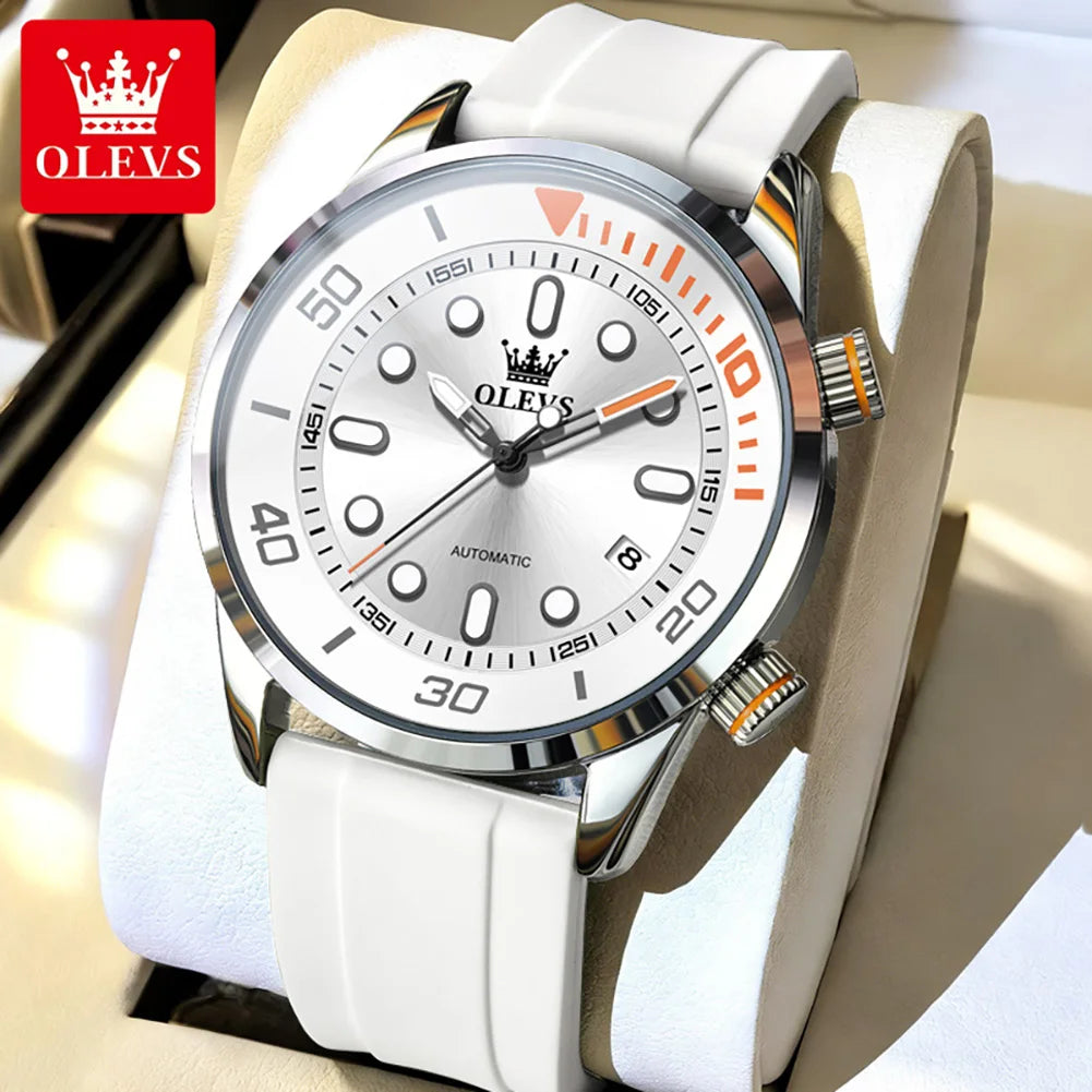 OLEVS Watches for Men Top Luxury Brand Automatic Mechanical Watch Super Waterproof Luminous Swim Diving Watch Reloj 6751