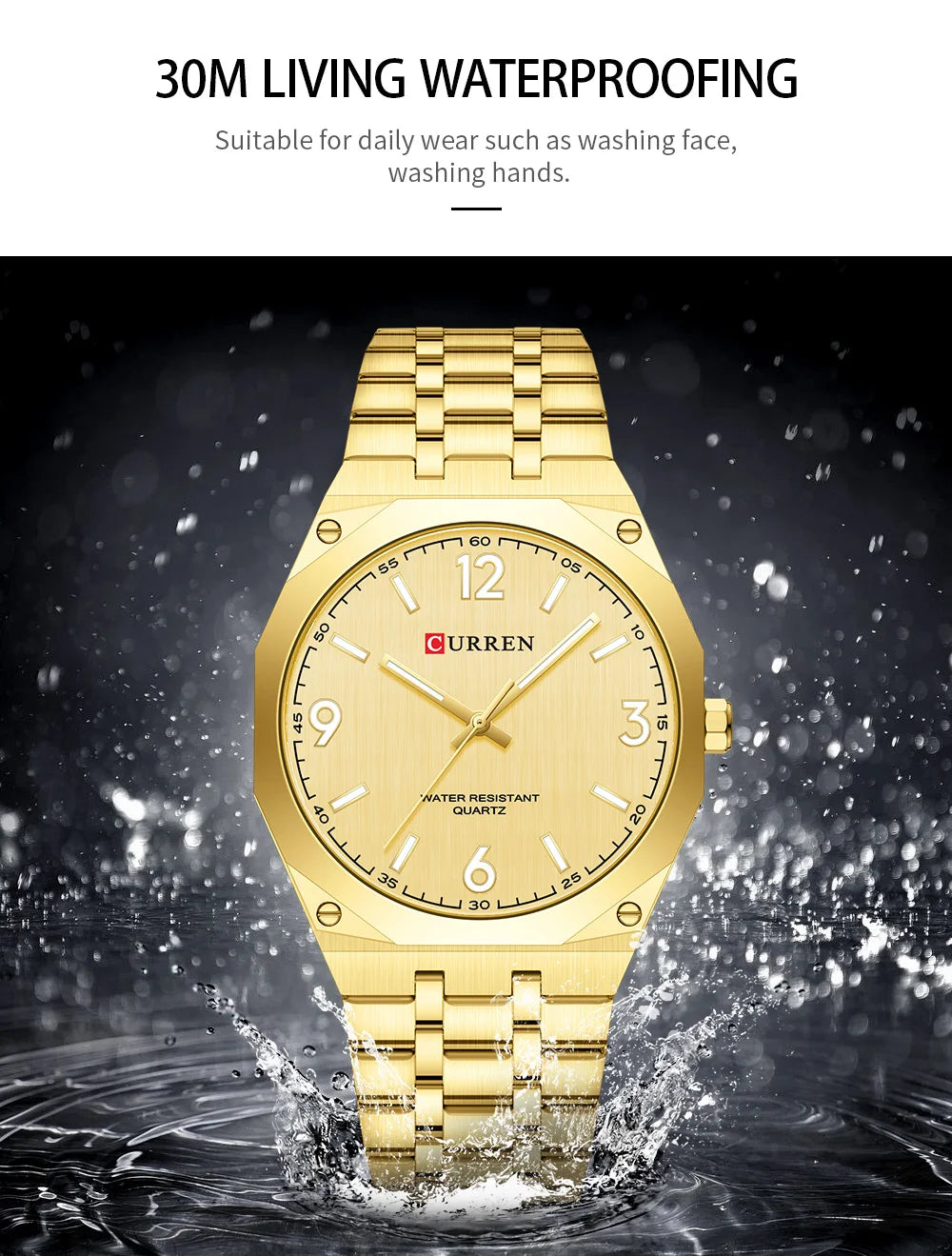2026 Male Fashion Men Quartz Watch Stainless Steel Band Luminous Business Casual Wristwatch Octagonal Bezel Mineral Glass Dial