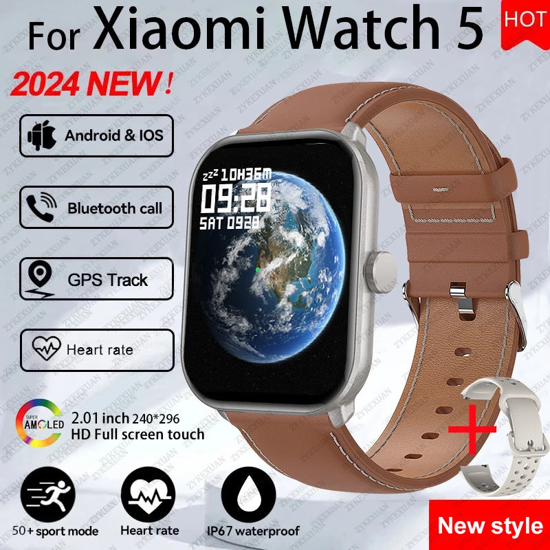 For Xiaomi Watch 5 Global Version Sports Smart Watch Men Women HD AMOLED Screen Heart Rate Call GPS Track Waterproof Smartwatch