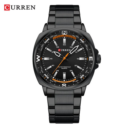 CURREN 8455 Men's Fashion Quartz Watch Business Stainless Steel Strap Night Light Waterproof Luxury Men's Watch Reloj Hombre