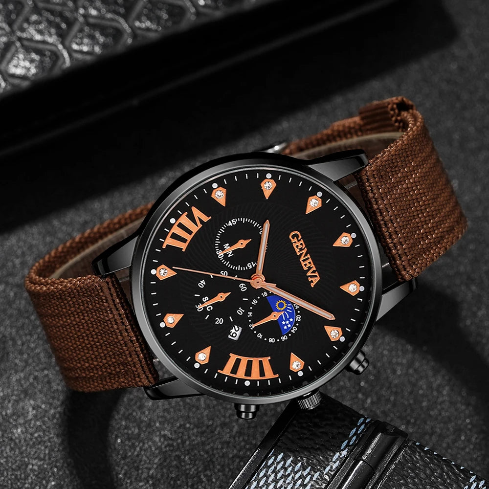 4Pcs High‑End Men's Wristwatch For Daily Wear, Perfect Gift For Birthdays,Christmas, Thanksgiving & Halloween (Box Not Included)