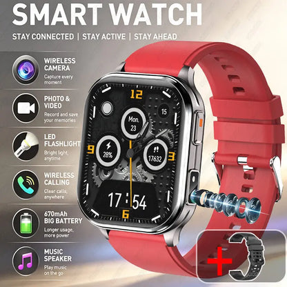 2026New Smart Watch With Camera Men Women Photos Record Video Health Sports Fitness IP68 Waterproof BT Call Recording Smartwatch