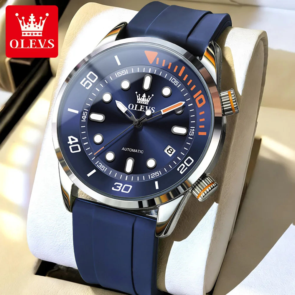 OLEVS Watches for Men Top Luxury Brand Automatic Mechanical Watch Super Waterproof Luminous Swim Diving Watch Reloj 6751