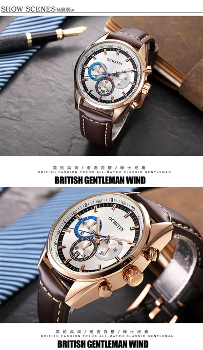 Swiss brand new multi-functional business men's watch waterproof luminous quartz watch live broadcast hot sale**