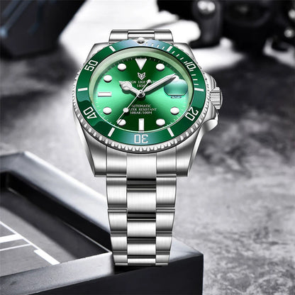 LIGE Top Brand Vintage Mechanical Watches Men Fashion Business Luxury Mens Watch Waterproof Luminous Automatic Wristwatch Reloj