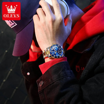 OLEVS 6650 Luxury Business Automatic Men's Watches Waterproof Luminous Stainless Steel Mechanical Wristwatch for Man