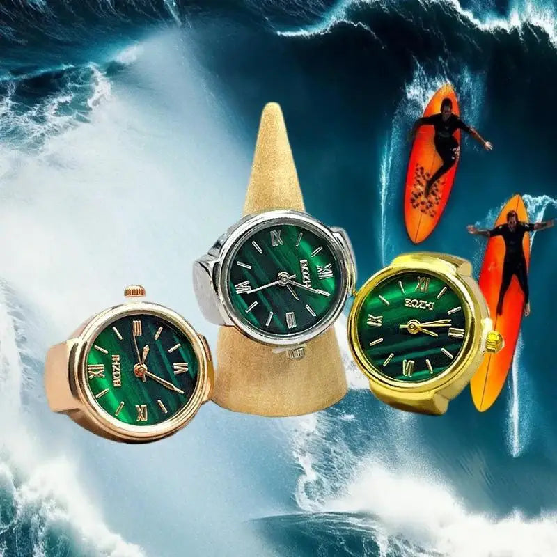 Fashion Forward Finger Watch Ring; Vintage Alloy Shell Design; Quartz Movement; An excellent choice for Men's and Women's Gift