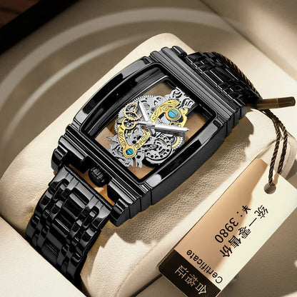 Hot Fashion Men Watch Top Brand Luxury Business Quartz Mens Watches Waterproof Hollow Out Wristwatch Men Gold Relogio Masculino