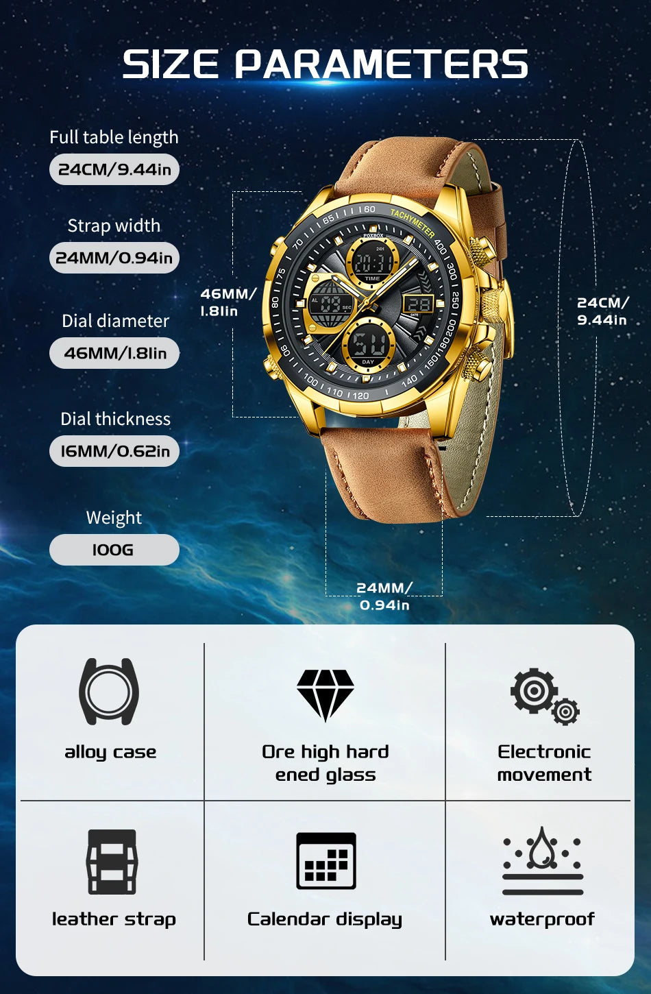 LIGE Top Watches for Men Leather Men Military Sport Waterproof Watch Quartz WristWatch Chronograph Male Clock
